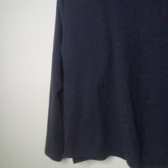 New Directions Shirt Jacket L Long Sleeve Off Center Zipper Pockets Soft Gray - Picture 3 of 16